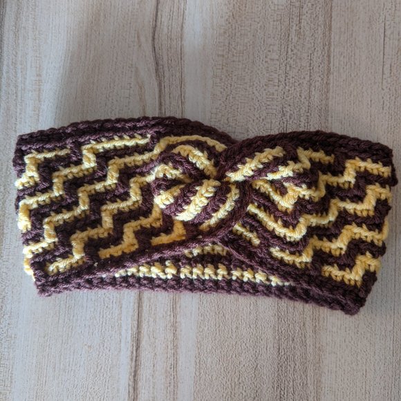 Hand-Crocheted Twist Headband - Picture 1 of 2
